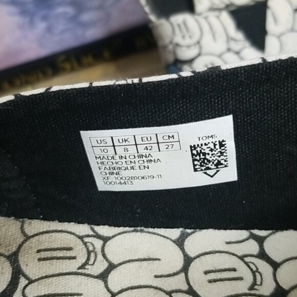 RARE Toms Mix Pattern Leopard Print & Bubble Graffiti Canvas Classic Shoes Sz10 - Picture 6 of 8